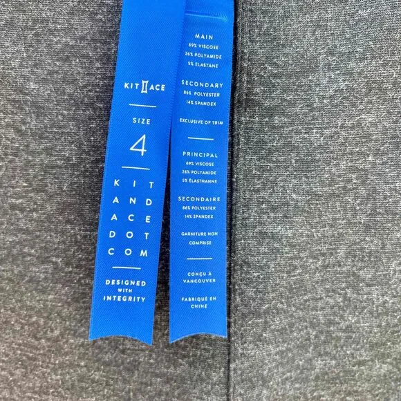 Kit And Ace Flare Trouser Pants Charcoal Grey High-Waisted Womens Size 4 S / M - Picture 3 of 8